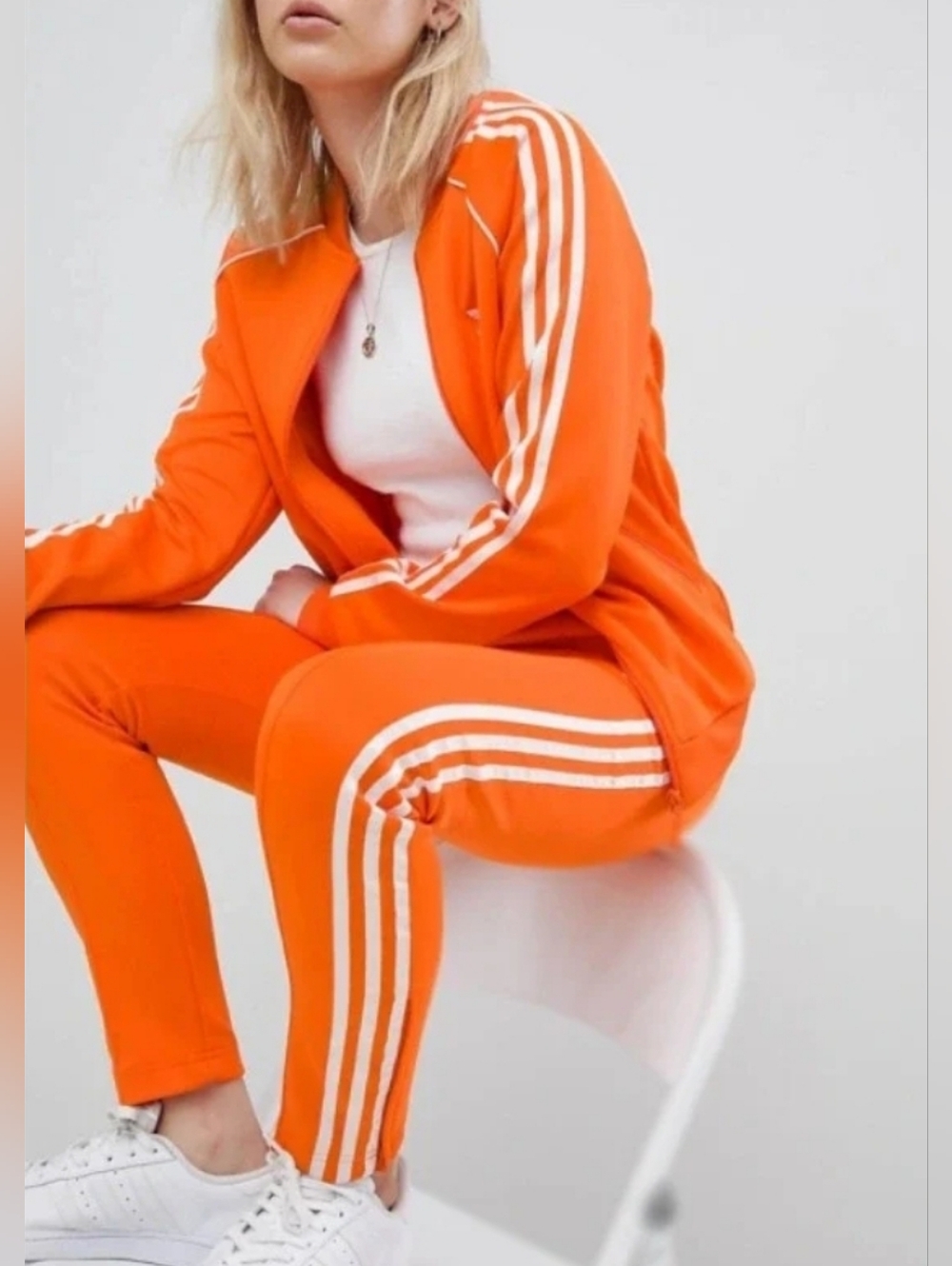 Adidas Originals Sst 2pc Tracksuit (Jacket+Pant) Orange Sm/Xs ED7589 ED7571 RARE